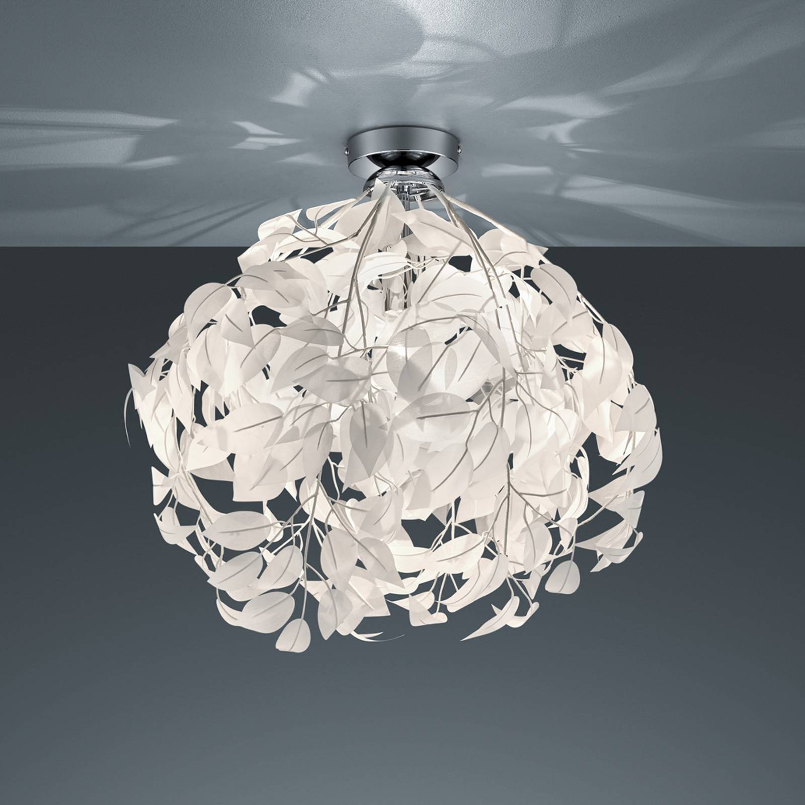 Deckenlampe Leavy, Ø 38 cm, chrom/weiß, Kunststoff Deckenlampe Leavy, Ø 38 cm, chrom/weiß, Kunststoff von Reality Leuchten
