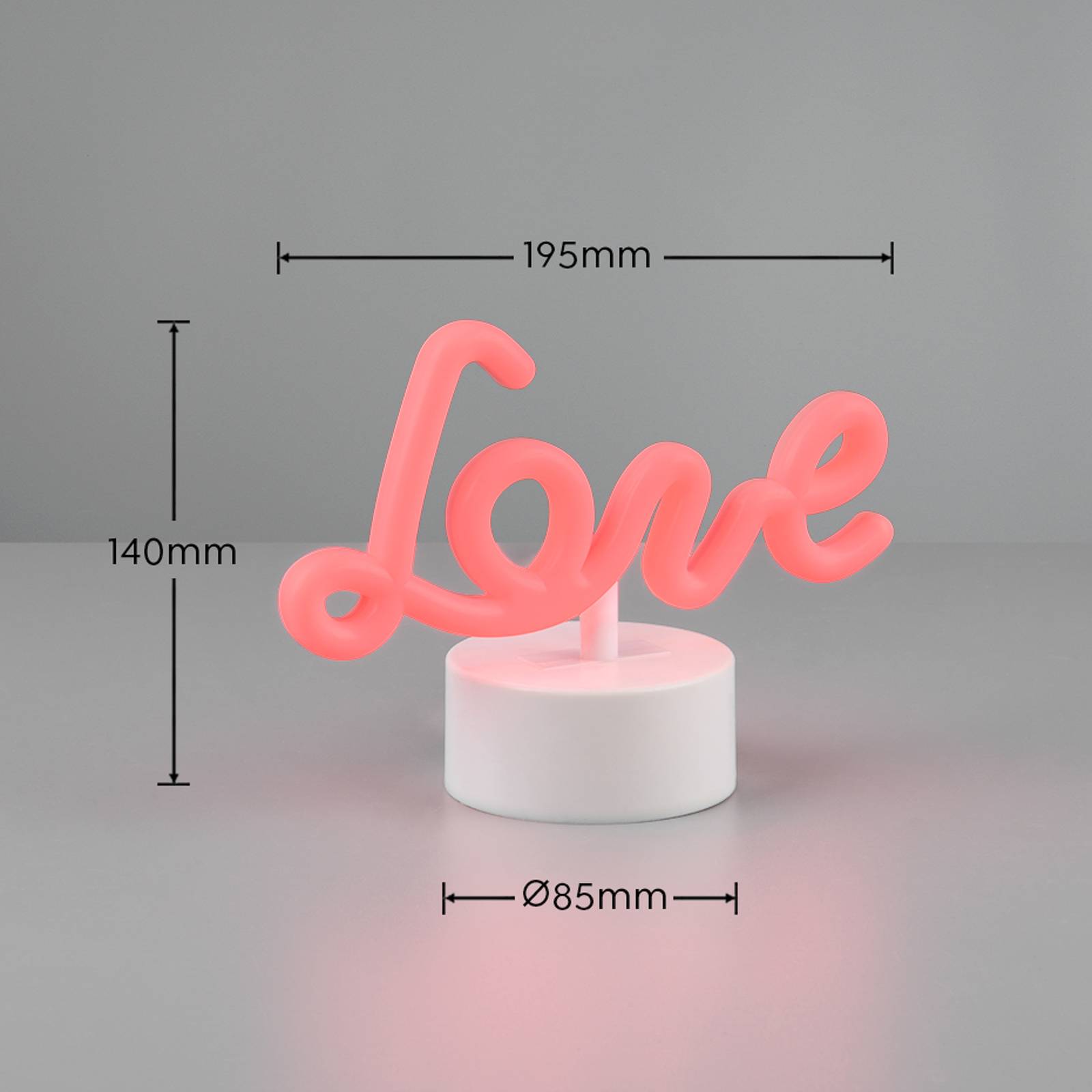 LED-Tischleuchte Amor, weiß, Kunststoff, Batterie, USB von Reality Leuchten