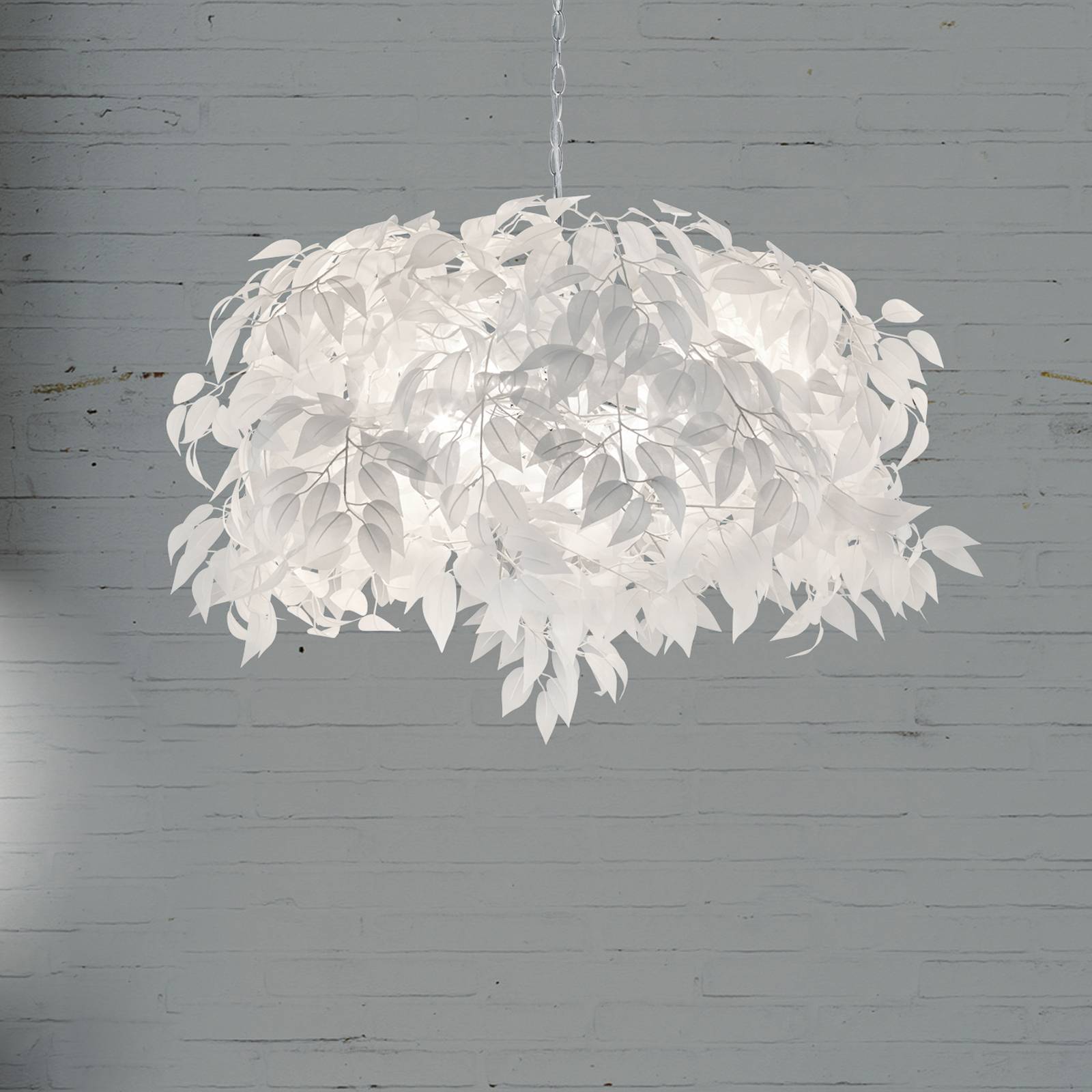 Pendellampe Leavy, chrom/weiß, Ø 70 cm, Kunststoff Pendellampe Leavy, chrom/weiß, Ø 70 cm, Kunststoff von Reality Leuchten