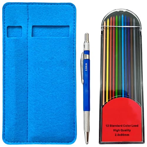 Automatischer Druckbleistift 2 0 Mm Bleistiftminen Und Bleistiftbeutel Set Zum Zeichnen Skizzieren Kunst Illustrationen Journaling von Rebellious