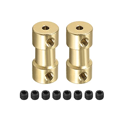 Rebower Starre Kupplung Kupfer Welle Kuppler Anschluss Motor Zubehör [für 3D Drucker und Modell Boote]-2mm bis 2.3mm Bohrung L20 x D9/Gold/2 Pack von Rebower