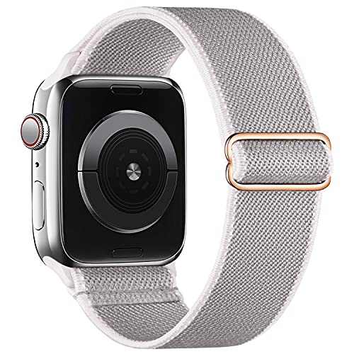 Recoppa Apple Watch Armband Elastisch Stoff 42mm 41mm 40mm 38mm, Komplementärfarbe Solo Loop Gewebtes Nylonarmband Kompatibel mit Apple Watch 1009 8 7 6 SE von Recoppa