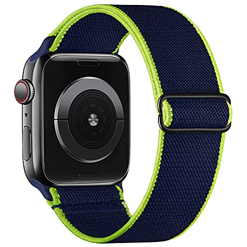 Recoppa Apple Watch Armband Elastisch Stoff 46mm 45mm 44mm 42mm, Komplementärfarbe Solo Loop Gewebtes Nylonarmband Kompatibel mit Apple Watch 10 9 8 7 6 SE von Recoppa