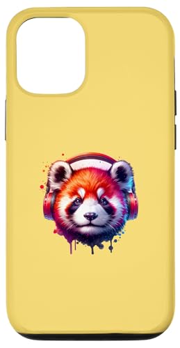 Hülle für iPhone 12/12 Pro Dj Red Panda with Headphones Cute Animals Disc Jockey Music von Red Panda Animal gifts for Men Woman and Kids