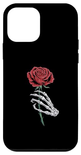 Hülle für iPhone 12 mini Skelett Hand Rote Rose Blume Ästhetische rote Blume Valentinstag von Red Rose Flower Romantic Love Gift For Her/Him