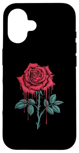 Hülle für iPhone 16 Rote schmelzende Rose, einzelne rote Rose, romantische Liebesblume von Red Rose Flower Romantic Love Gift For Her/Him