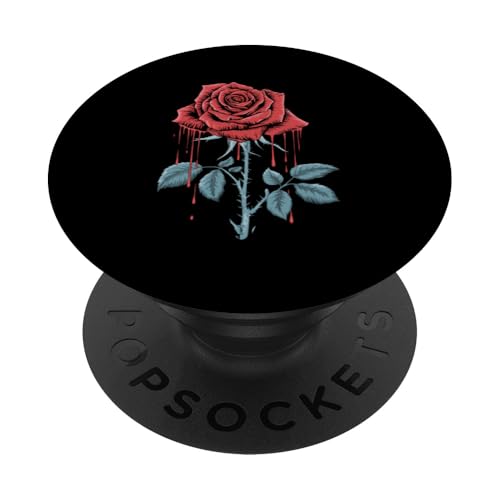 Rote schmelzende Rose, einzelne rote Rose, romantische Liebesblume PopSockets Klebender PopGrip von Red Rose Flower Romantic Love Gift For Her/Him