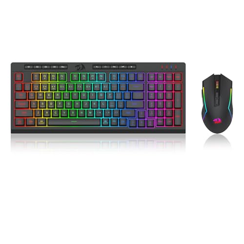 Redragon BS142 kabellose Gaming-Tastatur- und -Maus-Kombination, 98 Tasten K515 PRO kabellose RGB-Membrantastatur und kabellose M693 PRO Gaming-Maus im Paket von Redragon