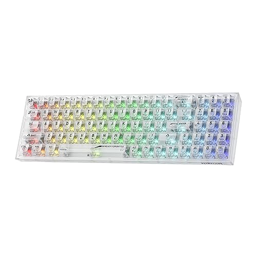 Redragon K628 PRO SE 75% kabellose RGB-Gaming-Tastatur mit 3 Modi, 78 Tasten, vollständig transparente Hot-Swap-kompakte mechanische Tastatur, durchscheinender benutzerdefinierter Schalter von Redragon