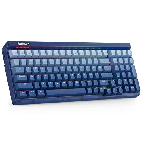 Redragon K656 PRO 3-Mode Kabellose RGB Gaming Tastatur, 100 Tasten Mechanische Tastatur mit transluzentem Board, Hot-Swappable Sockel, schallabsorbierendem Schaumstoff & Custom Tactile Schalter von Redragon