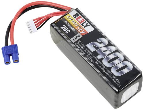 Reely Modellbau-Akkupack (LiPo) 14.8V 2400 mAh Zellen-Zahl: 4 20 C Softcase EC3 von Reely