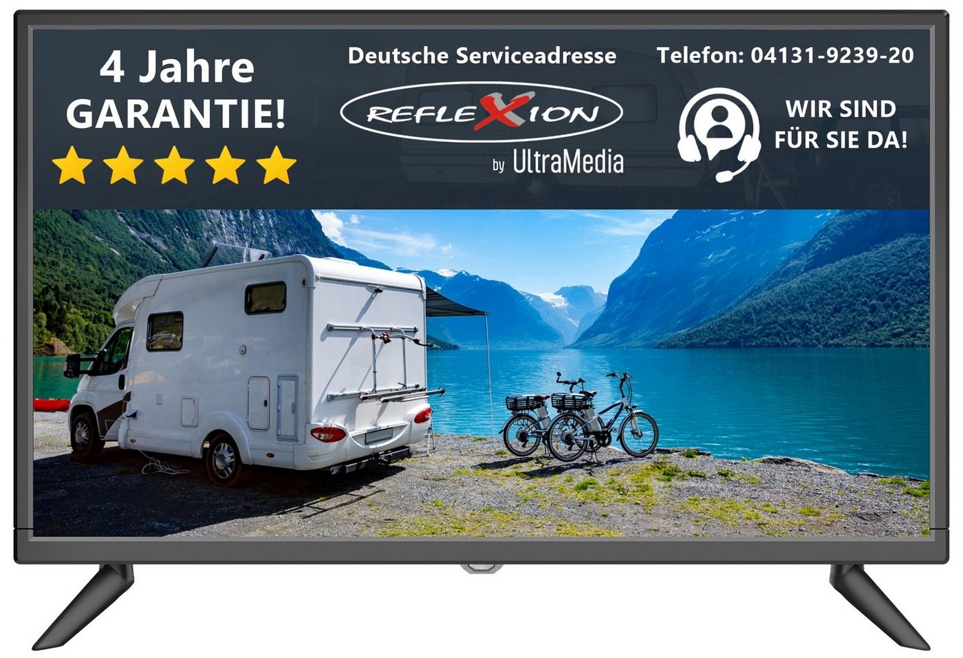 Reflexion LED2425 LED-Fernseher (60,00 cm/24 Zoll, Full HD, DC IN 12 V, Netzteil 230 V, DVB-T2HD, DVB-S2, DVB-C, CI+SLOT, PVR) von Reflexion