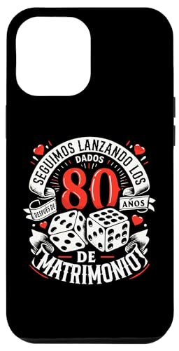 Hülle für iPhone 15 Plus 80 Años de Matrimonio Dados Regalo Original Aniversario Boda von Regalos Originales Para Aniversario De Boda Pareja