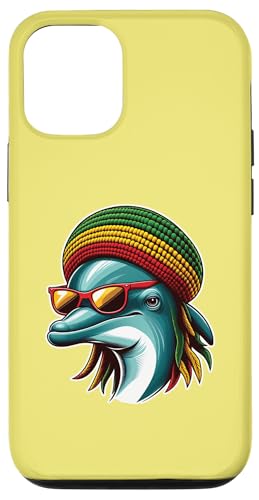 Hülle für iPhone 12/12 Pro Rasta Dreadlocks Delfin in Sonnenbrille Chill Reggae Vibes von Reggae Vibes Spirit.USA