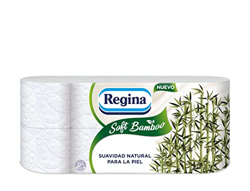 Regina Soft Bamboo Toilettenpapier, 8 Rollen, 3 Schichten, 160 Blatt, natürliche Weichheit für Ihre Haut, Toilettenpapier aus Bambusfasern, Papierverpackung, FSC-zertifiziert von Regina