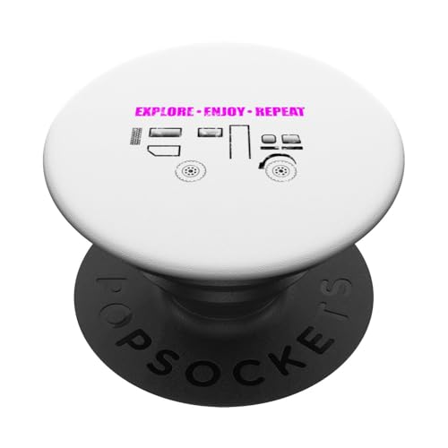 Explore_Enjoy_Repeat 4x4 Reisefahrzeug Weltreise PopSockets Klebender PopGrip von Reisesprüche Explore_Enjoy_Repeat