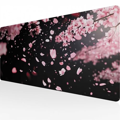 Mauspad Gaming Mousepad Wasserdicht rutschfeste Gummiunterseite 1000x500x3mm Große Mousepad Langlebige Großer mit genähten Kanten Erweiterter Schreibtisch Schutz Für Home Office Pflaumenbusch C3519 von Reisvx