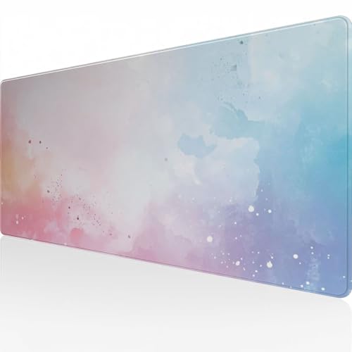 Mauspad Gaming Mousepad Wasserdicht rutschfeste Gummiunterseite Gummi 900x300x3mm Große Mousepad Langlebige Großer mit genähten Kanten Erweiterter Schreibtisch Schutz Für Home Office rosa blau C4991 von Reisvx