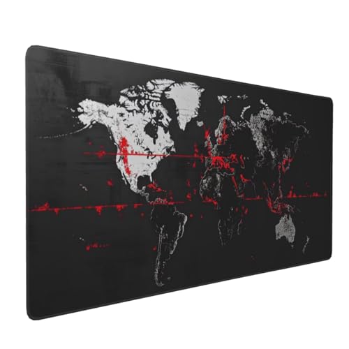 Mauspad XXL 1000x500mm Gaming Mauspad XXL Große Mousepad Wasserdicht rutschfeste Verbessern Sie Geschwindigkeit und Genauigkeit Gummi Langlebige - Erweiterter Schreibtisch Schutz Weltkarte A4520 von Reisvx