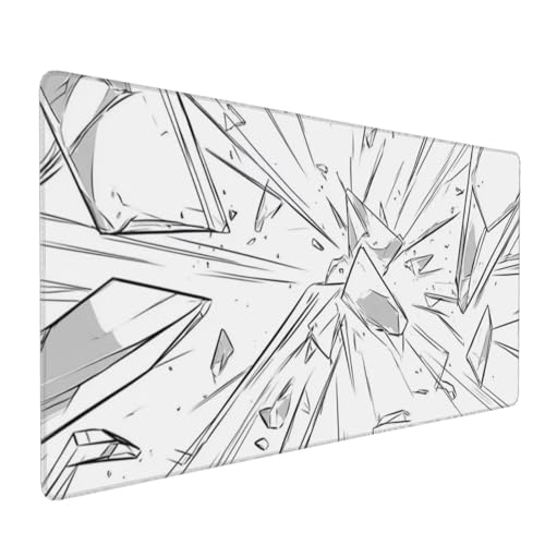 Mauspad XXL 700x300mm Gaming Mauspad Große Mousepad XXL Wasserdicht Rutschfeste Verbessern Sie Geschwindigkeit Genauigkeit Gummi Langlebige - Für Zuhause, Büro, Computer Schwarz Weiß Geometrie A389 von Reisvx