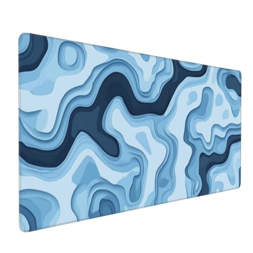 Mauspad XXL 900x400mm Gaming Mauspad Große Mousepad XXL Wasserdicht Rutschfeste Verbessern Sie Geschwindigkeit und Genauigkeit Gummi Langlebige - Erweiterter Schreibtisch Schutz Blaue Streifen A911 von Reisvx