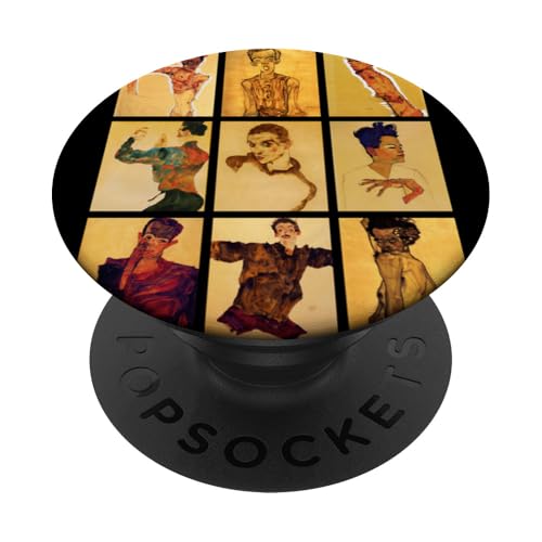 Berühmte Expressionismus Selbstporträts Kunstwerk von Egon Schiele PopSockets Klebender PopGrip von RelaxArtWorld