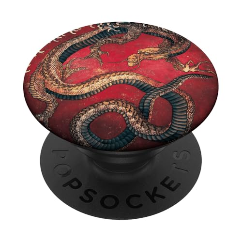 Drache von Katsushika Hokusai PopSockets Klebender PopGrip von RelaxArtWorld