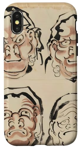 Hülle für iPhone X/XS Skizze von Four Faces von Katsushika Hokusai von RelaxArtWorld