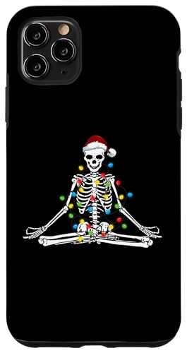 Hülle für iPhone 11 Pro Max Weihnachten Yoga Skelett Weihnachtsmann Weihnachtsbeleuchtung von Relaxing Winter Holiday Season Apparel Co.