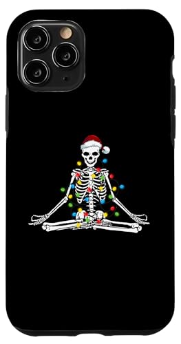 Hülle für iPhone 11 Pro Weihnachten Yoga Skelett Weihnachtsmann Weihnachtsbeleuchtung von Relaxing Winter Holiday Season Apparel Co.