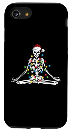 Hülle für iPhone SE (2020) / 7 / 8 Weihnachten Yoga Skelett Weihnachtsmann Weihnachtsbeleuchtung von Relaxing Winter Holiday Season Apparel Co.