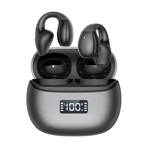 Relxhome [2024 NEU] Open Ear Kopfhörer Bluetooth 5.3, HiFi Sport Kopfhörer mit 4 Mic, Reduzierung des Anrufrauschens, Open Ear kabellose Earbuds, 40 Stunden Laufzeit, Kabelloses Laden von Relxhome
