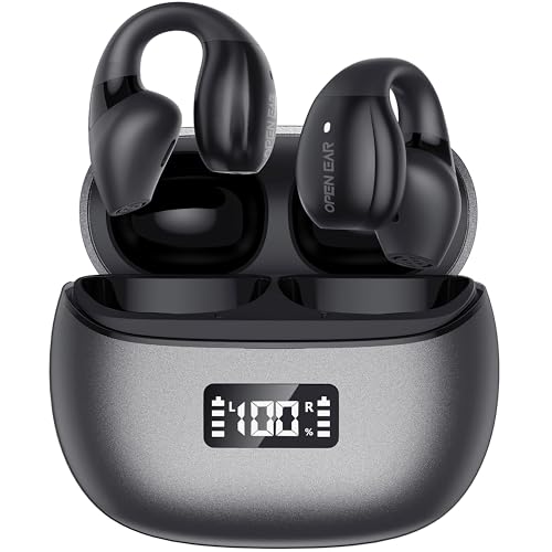 Relxhome [2024 NEU] Open Ear Kopfhörer Bluetooth 5.3, HiFi Sport Kopfhörer mit 4 Mic, Reduzierung des Anrufrauschens, Open Ear kabellose Earbuds, 40 Stunden Laufzeit, Kabelloses Laden von Relxhome