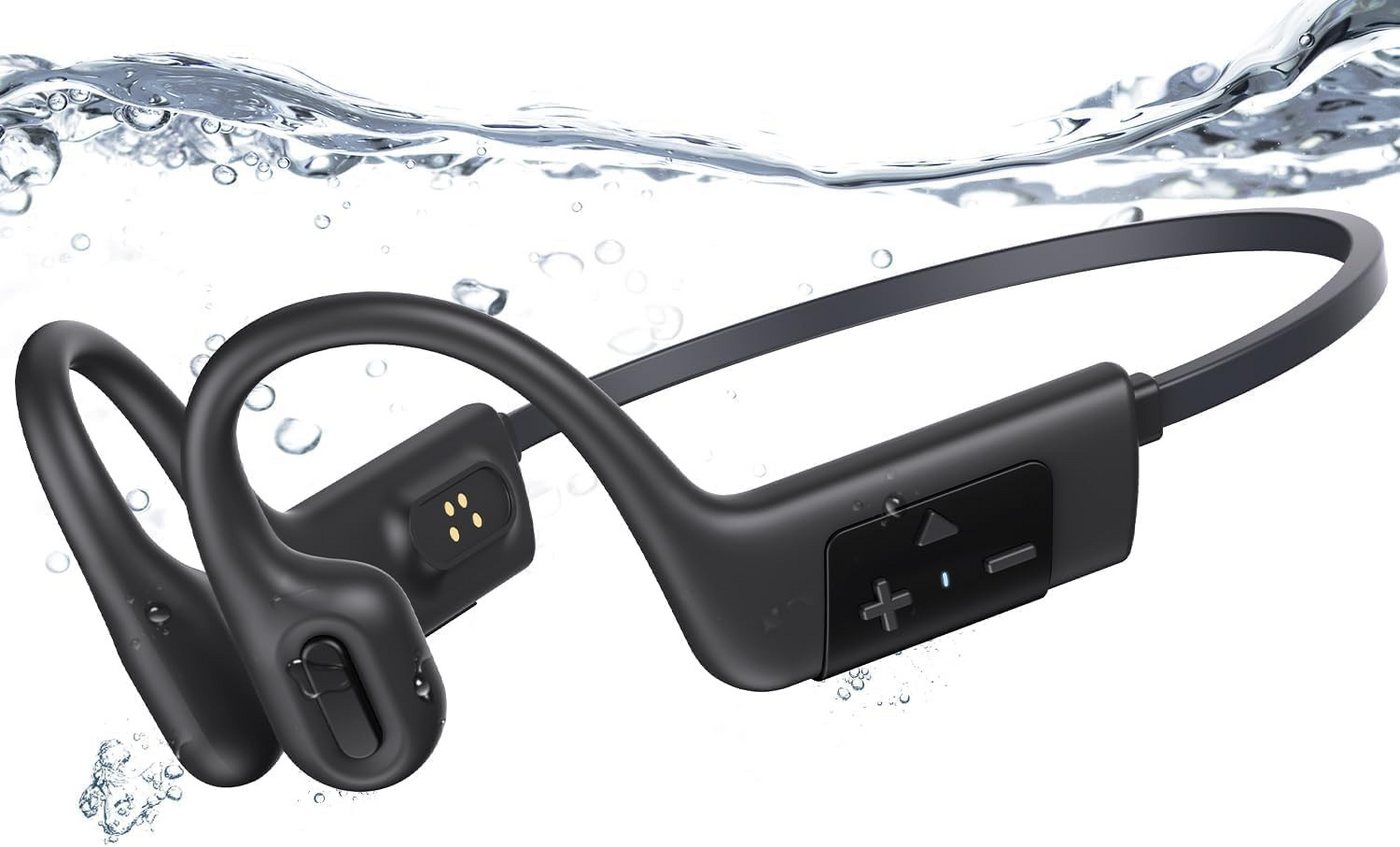 Relxhome On-Ear-Kopfhörer (Speichert etwa 8000 Musiktracks, Wasserdichte Knochenschall-Kopfhörer mit 32GB Speicher für Schwimmer) von Relxhome