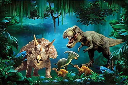 Renaiss 2.5x1.8m Dinosaurier Hintergrund Urwald Tropischer Regenwald Fotografie Hintergrund Kid Boy Thema Geburtstag Party Dekorationen Baby Shower Neugeborenen Portrait Vinyl Studio Requisiten von Renaiss