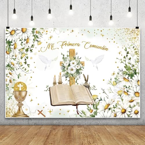 Renaiss 3x2.5m Meine erste heilige Kommunion Hintergrund Blumen Frieden Taube Gott segnen Fotografie Hintergrund Junge Mädchen Taufe Party Dekorationen Kuchen Tisch Banner Vinyl Foto Requisiten Renaiss 3x2.5m Meine erste heilige Kommunion Hintergrund Blumen Frieden Taube Gott segnen Fotografie Hintergrund Junge Mädchen Taufe Party Dekorationen Kuchen Tisch Banner Vinyl Foto Requisiten von Renaiss