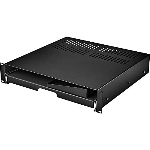 Renkforce RF-3429156 19 Zoll Netzwerkschrank-Schublade 2 HE Ausziehbar Geeignet für Schranktiefe: ab 500 mm Schwarz von Renkforce