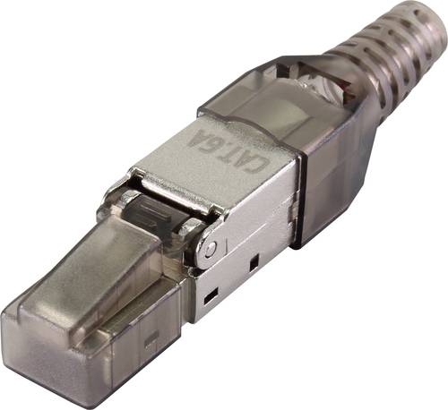 Renkforce CAT6A Feldkonfektionsstecker RF-4538312 Stecker, gerade Polzahl 8P8C Schwarz (transparent) von Renkforce