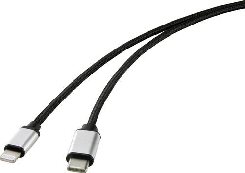 Renkforce Handy Anschlusskabel [1x USB-C® Stecker - 1x Apple Lightning-Stecker] 1.00m Schwarz von Renkforce