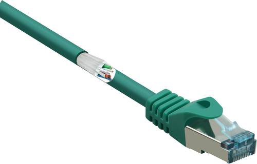 Renkforce RF-5462398 RJ45 Netzwerkkabel, Patchkabel CAT 6a S/FTP 15.00m Grün mit Rastnasenschutz, F von Renkforce