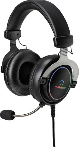 Renkforce RF-GH-300 Gaming Over Ear Headset kabelgebunden 7.1 Surround Schwarz Mikrofon-Stummschaltu von Renkforce