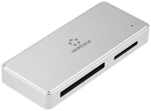 Renkforce RF-PCR-400 Externer Speicherkartenleser / Hub USB-C® 5Gbps, USB-A Silber von Renkforce