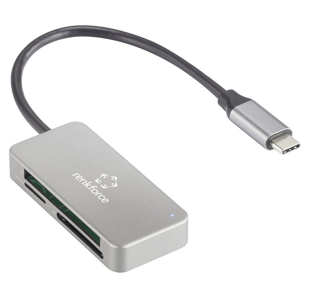 Renkforce Speicherkartenleser Renkforce RF-PCR-210 Externer Speicherkartenleser USB-C® 5Gbps Silber von Renkforce