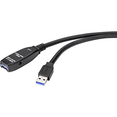 Renkforce USB-Kabel USB 3.2 Gen1 (USB 3.0 / USB 3.1 Gen1) USB-A Stecker, USB-A Buchse 10.00 m Schwarz RF-4598346 von Renkforce