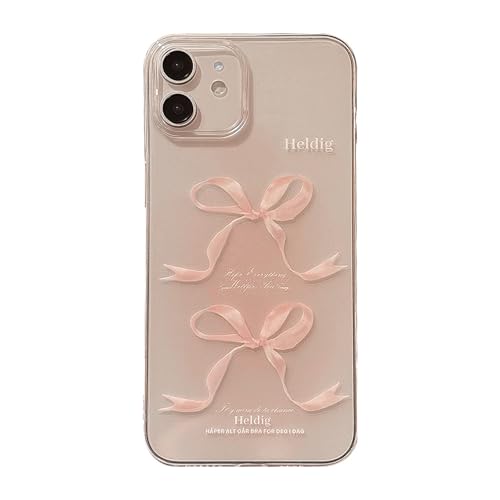 Reownest Schutzhülle für iPhone 12/12 Pro, transparent, niedliches Schleifen-Design, für Damen und Mädchen, modisch, schlank, weich, flexibel, TPU-Gummi, für iPhone 12/12 Pro von Reownest