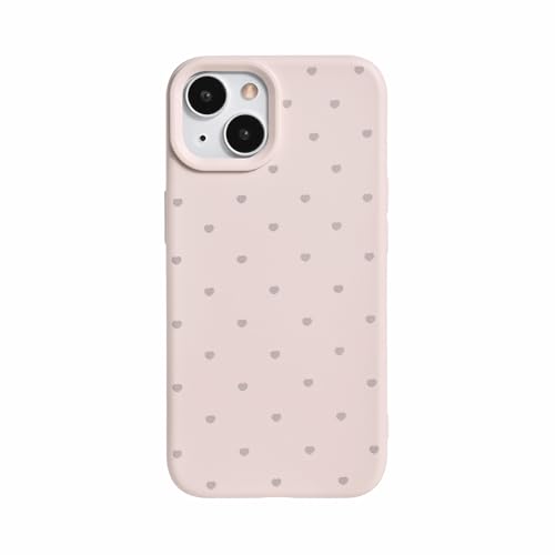 Reownest Schutzhülle für iPhone 15, süßes Liebesherz-Design für Damen und Mädchen, dünn, weich, flexibel, TPU-Gummi, für iPhone 15, Rosa von Reownest