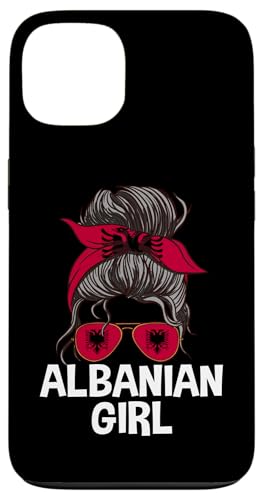 Hülle für iPhone 13 Proud Albanian Girl Messy Hair Albanien Flag von Republic Of Albania Design Love Albanian Eagle