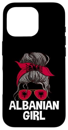 Hülle für iPhone 16 Pro Proud Albanian Girl Messy Hair Albanien Flag von Republic Of Albania Design Love Albanian Eagle