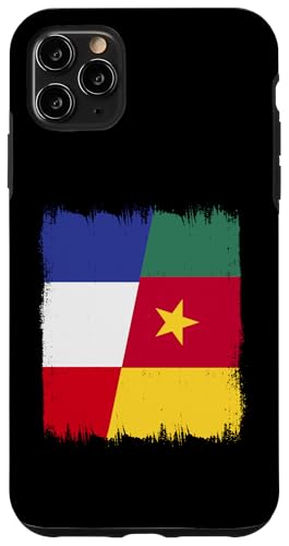 Hülle für iPhone 11 Pro Max Frankreich, Kamerun, halbe Flagge, französische kamerunische Wurzeln von Republic Of Cameroon Flag Cameroonian Pride