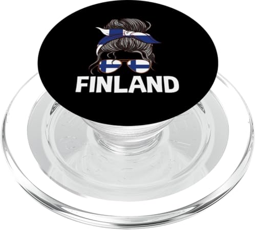 Finnland Messy Hair Finnische Flagge Frauen Suomi Pride Finn Girl PopSockets PopGrip für MagSafe von Republic Of Finland Flag Designs Love Suomi